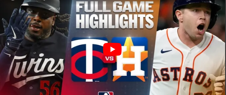 Twins vs. Astros MLB highlights featuring players from both teams.