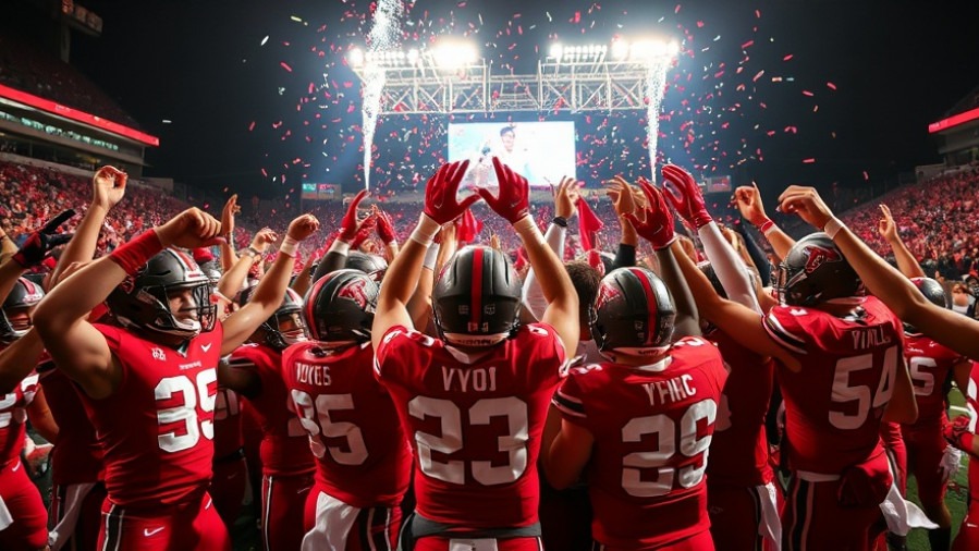 Texas Tech Red Raiders celebrate a football victory, highlighting Big 12 success.