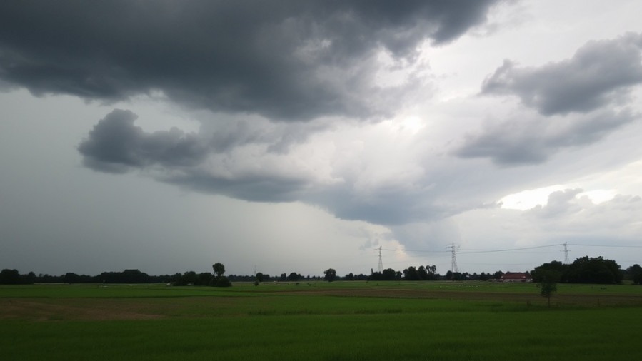 Severe storms in Dallas with dark clouds, reflecting Dallas storm warnings.
