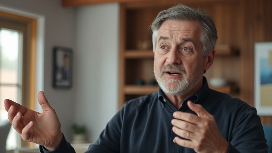 Middle-aged man discusses mental wellness for seniors in an engaging video presentation.