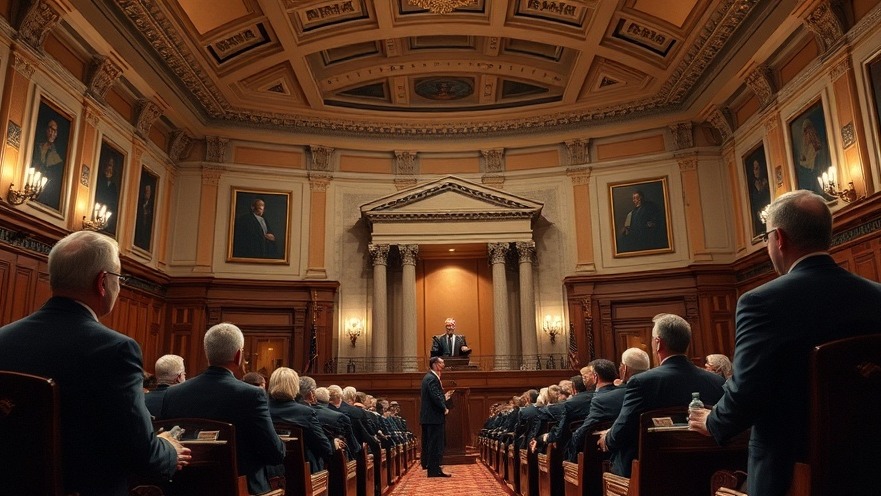 Lawmakers in the Senate discussing government transparency and current events in America.