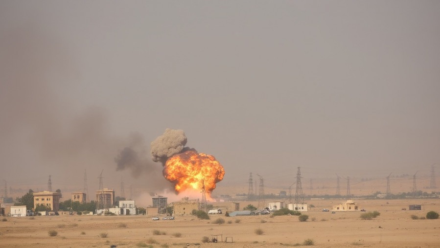 Explosions in the Middle East highlighting breaking US news on international terrorism.