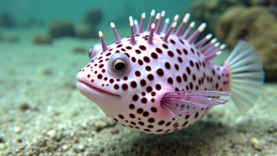 Explore health trends in Austin with a vibrant pufferfish showcasing healthy living.