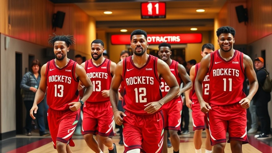 Houston Rockets players celebrate a thrilling basketball game recap.
