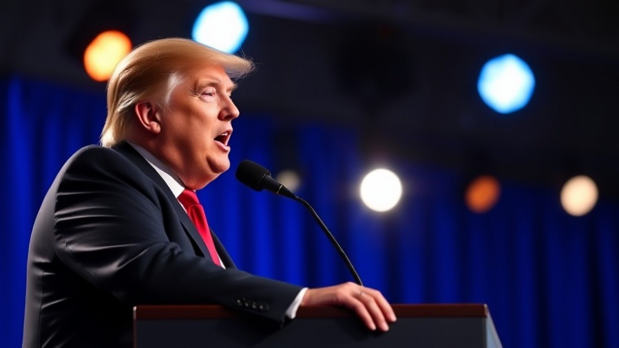 Trump passionately speaks on transgender athletes rights, vibrant cinematic photo.