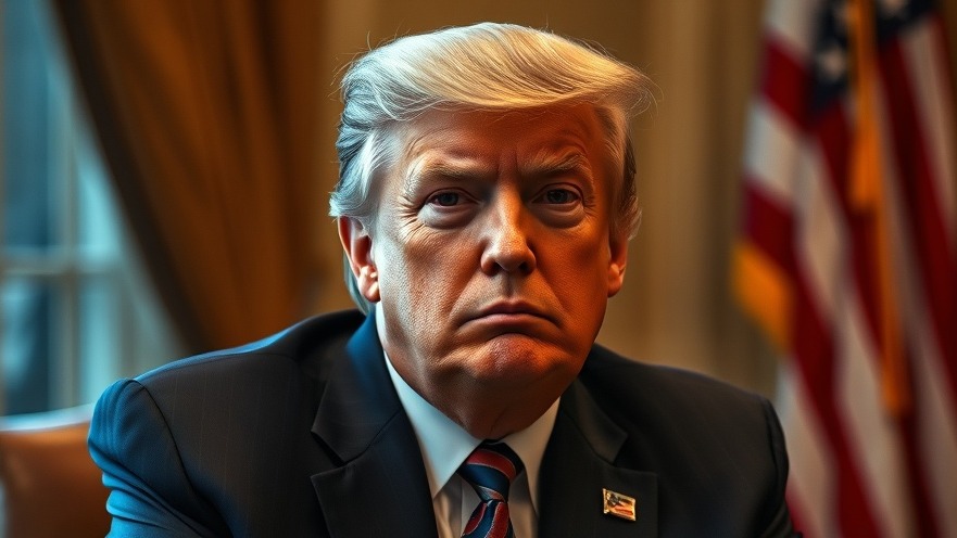 Trump in serious pose indoors, highlighting Middle East conflict amid Israel Hamas negotiations.