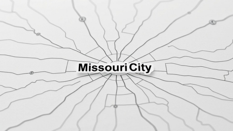 Detailed map of Missouri City illustrating Walmart shooting site for youth violence prevention.