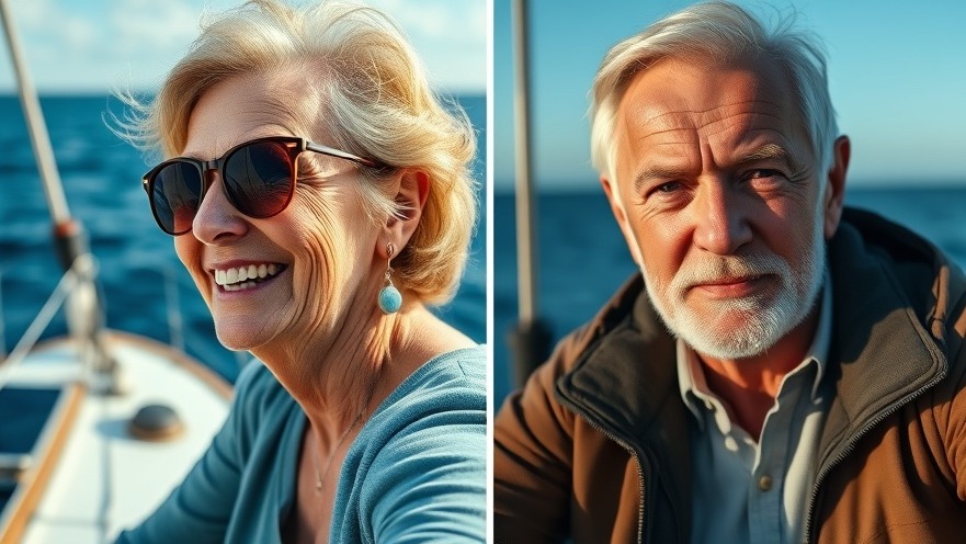 Smiling woman and serious man on sailboat, emphasizing sailing safety in solo adventures.