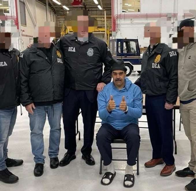 Arrest scene related to Trump Venezuela strategy, military escort.