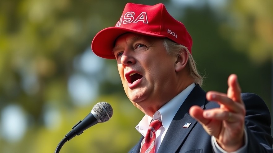 Trump passionately speaks outdoors in a red USA cap, capturing national security news.
