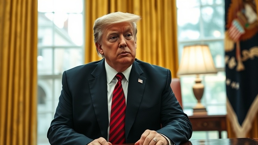 Trump looking stern in the Oval Office amid Iran US trade tensions.