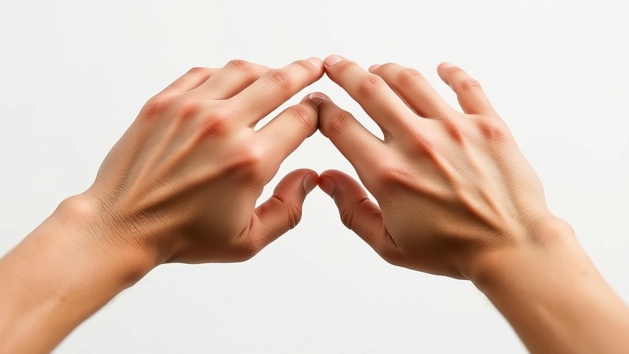 Two hands representing health awareness for heart health and signs of heart disease.