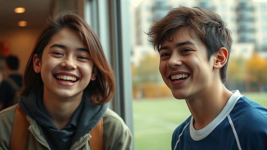 Two teenagers showcasing joy in San Antonio, highlighting community spirit and mental health.