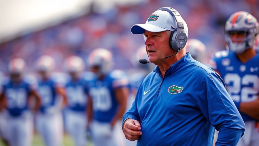 Florida Gators football coach discussing NCAA football updates.