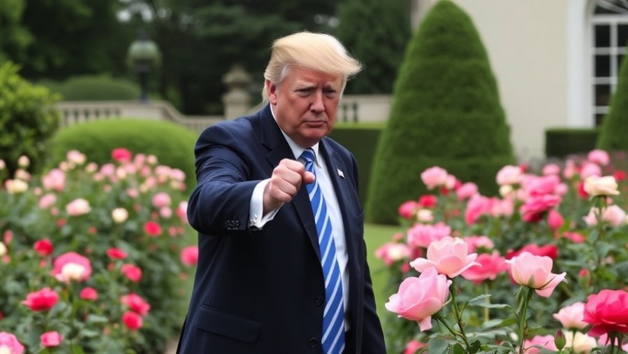 Trump in the Rose Garden discussing White House updates and breaking national news.