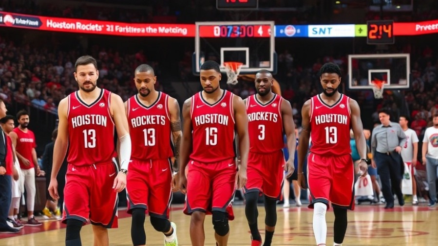 Houston Rockets players walking dejectedly off court after NBA rivalry loss - game analysis highlights.