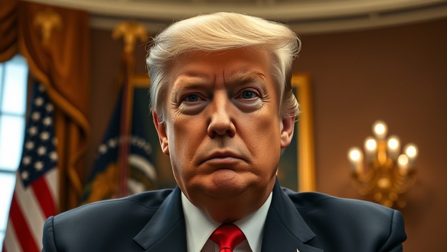 Photorealistic image of Trump focusing intently amidst ornate decor and American flag, highlighting breaking news today.