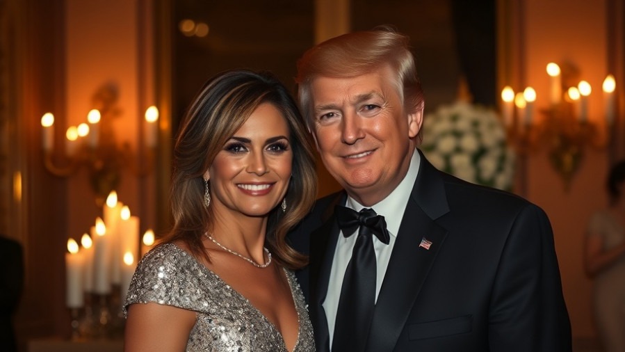 Trump and Melania Trump at a festive event, showcasing political influence in a luxurious setting.