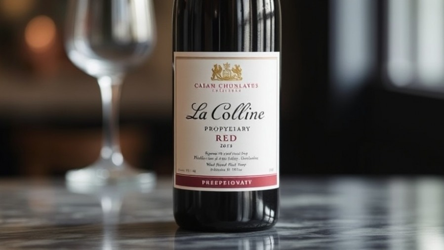 Elegant La Colline Proprietary Red, perfect for wine tasting in Dallas.