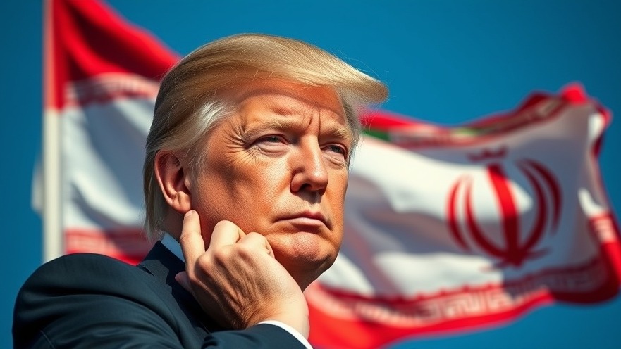Thoughtful Trump beside Iranian flag, highlighting US-Iran negotiations impact.