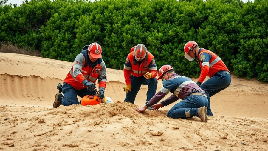 Emergency responders focused on a sand cave-in rescue at The Woodlands playground.