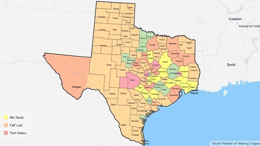 Texas redistricting map illustrating changes for upcoming Texas elections 2025.