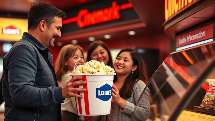 Joyful family at San Antonio movie events, enjoying popcorn at Cinemark.