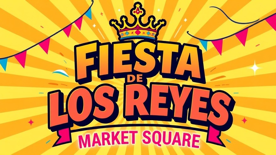 Vibrant Fiesta De Los Reyes poster celebrating San Antonio events with bold design.