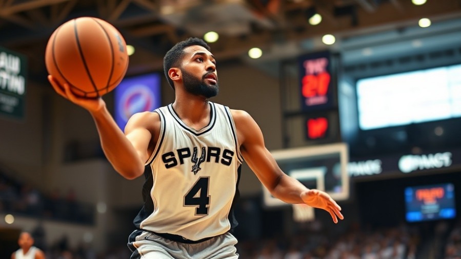 Focused Spurs player #4 executing a pass, highlighting NBA player dynamics.