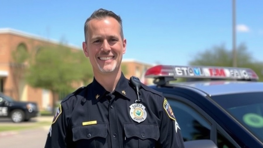 Smiling Austin Police Officer Karl Krycia promotes community trust in policing amid Austin public safety news.