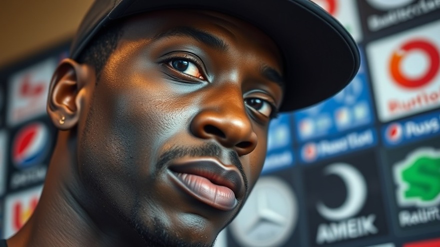 Close-up of a black man in a cap promoting NFL mentorship for quarterback development.