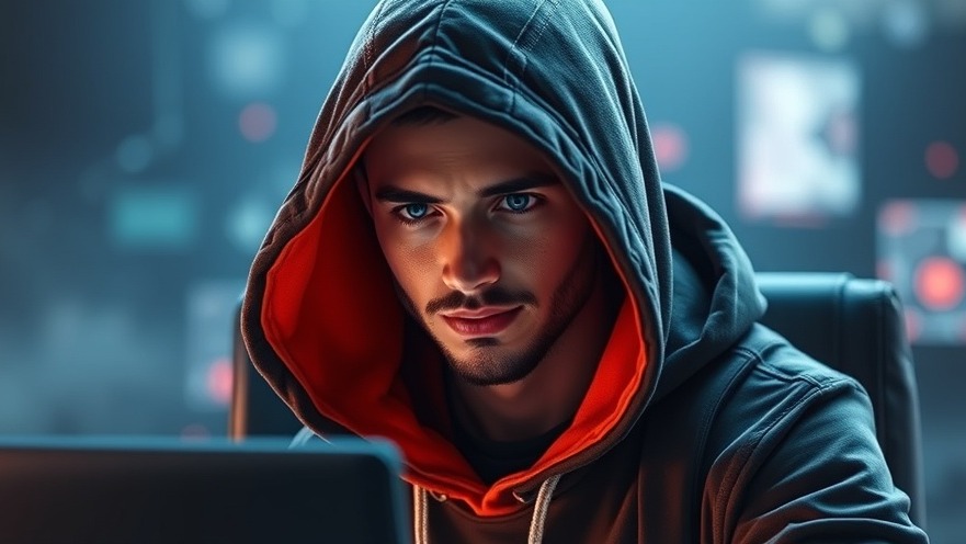 Photorealistic hooded gamer reflecting influence and obsession in mental health.