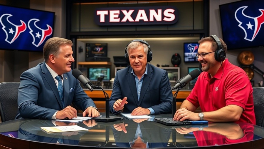 Three men discussing NFL strategy, focused on Buffalo Bills and Houston Texans performance.