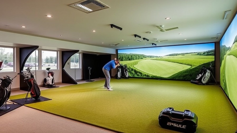 Indoor golf training center featuring advanced golf technology and community golfing events.