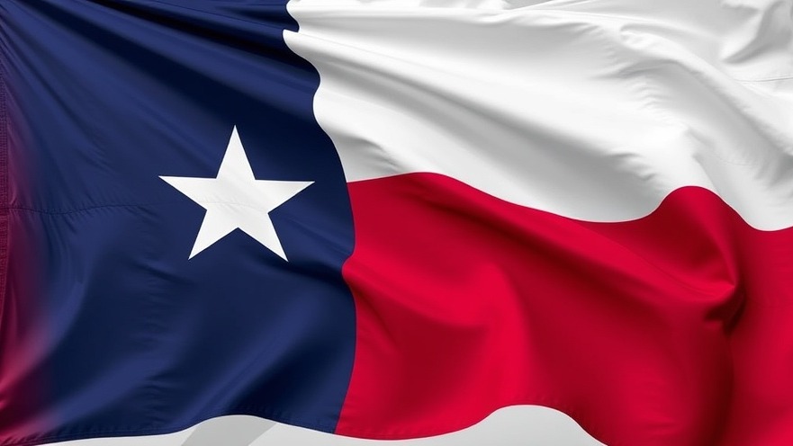 Texas flag waving, symbolizing Ken Paxton Senate campaign and Texas primary voting dynamics.