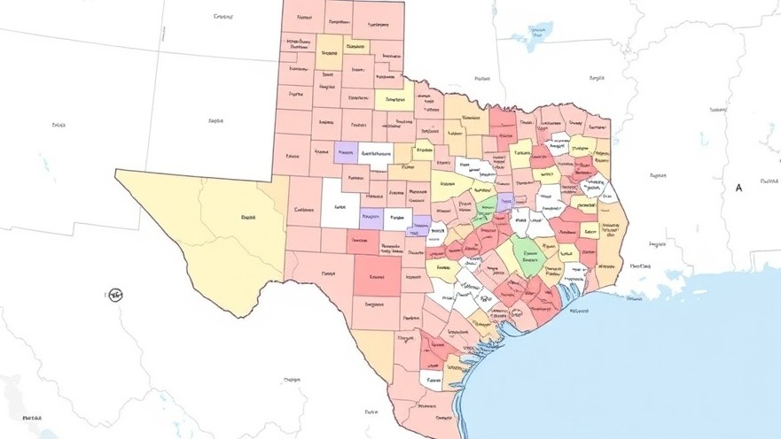 Texas redistricting map highlighting changes for Texas elections 2025.