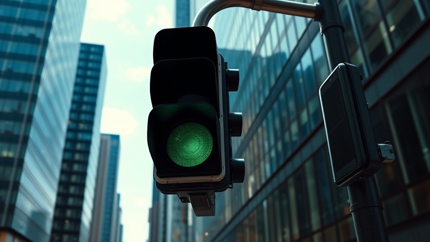 Photorealistic Austin urban traffic light and street sign, highlighting transportation projects in action.
