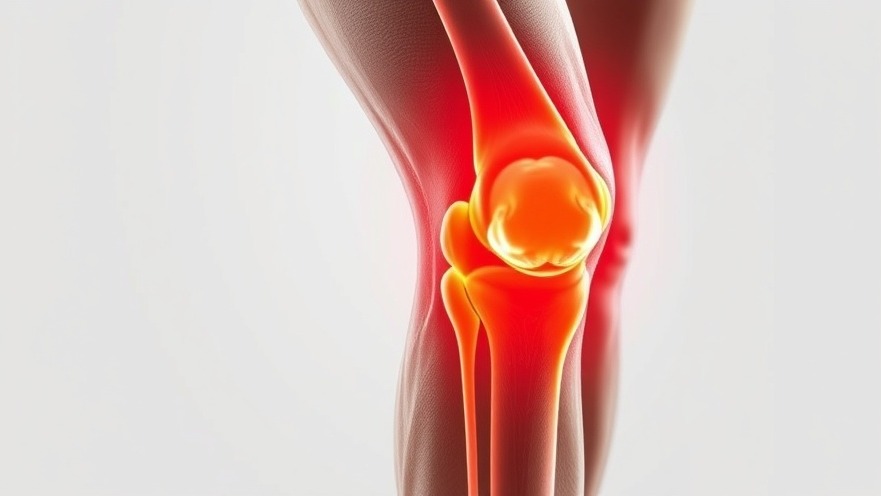 Inflamed knee illustrating knee pain relief tips and inflammation management.