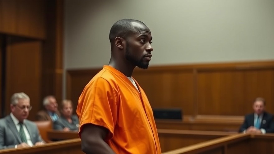 Black man in orange jumpsuit on trial for Arlene Alvarez case impacting child safety.