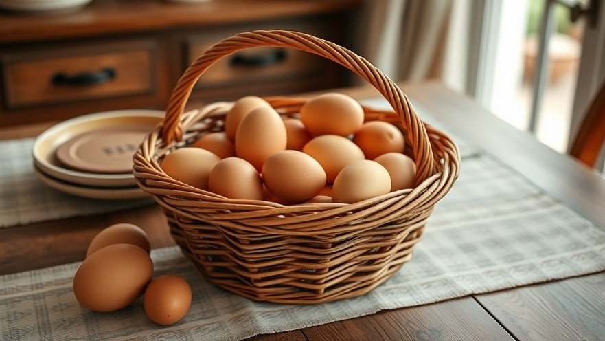 A basket of eggs on a kitchen table, promoting mental wellness for seniors.