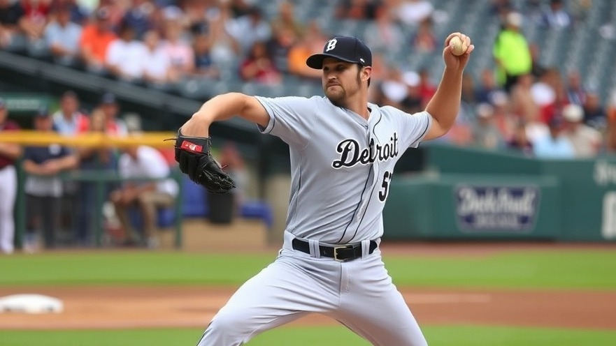 Detroit Tigers pitcher delivering a pitch, showcasing MLB scores and team performance in baseball updates.