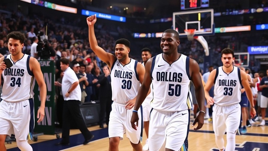 Dallas Mavericks celebrate victory in white uniforms; latest Dallas sports updates.