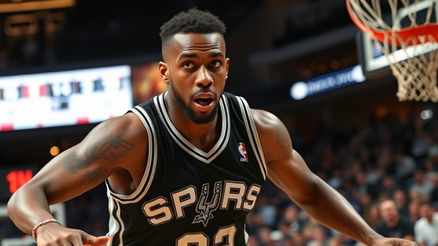 Focused spurs player in clutch performance, showcasing sports resilience under pressure.