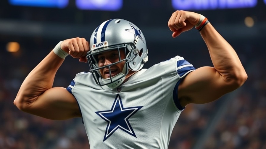 Dallas Cowboys player flexing, showcasing aggressive play styles in NFL coaching strategies.