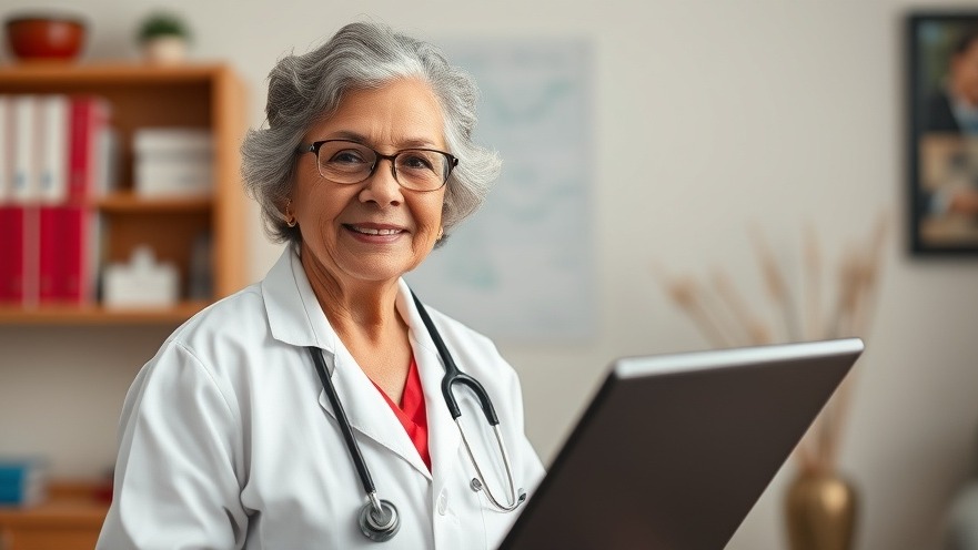 Older Hispanic female doctor discussing Texas elections 2025 and voter news.