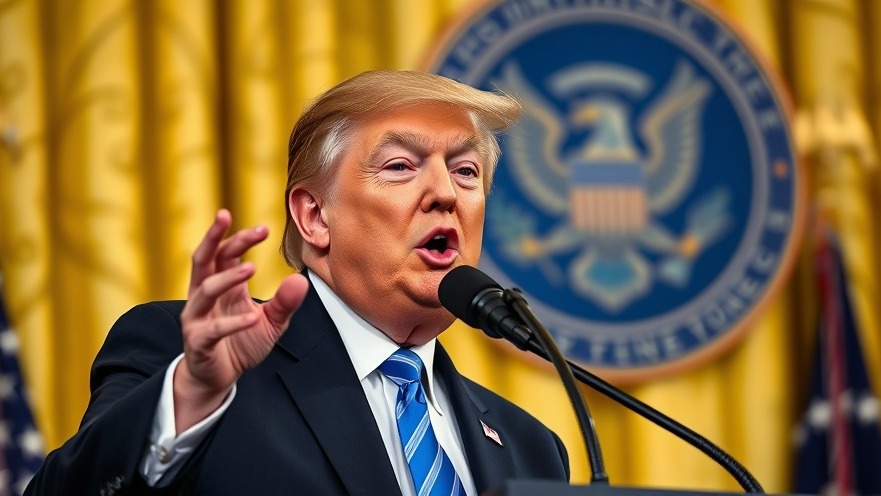 Trump gestures during a speech on U.S. foreign policy and national security.