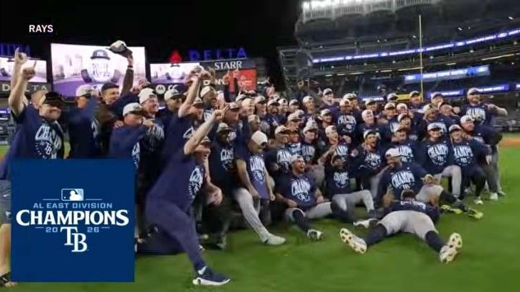 Rays clinch AL East with joyful team celebration