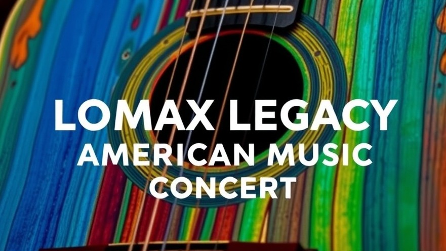 Vibrant poster for Lomax Legacy concert at Oakwood Cemetery, showcasing Austin music events.