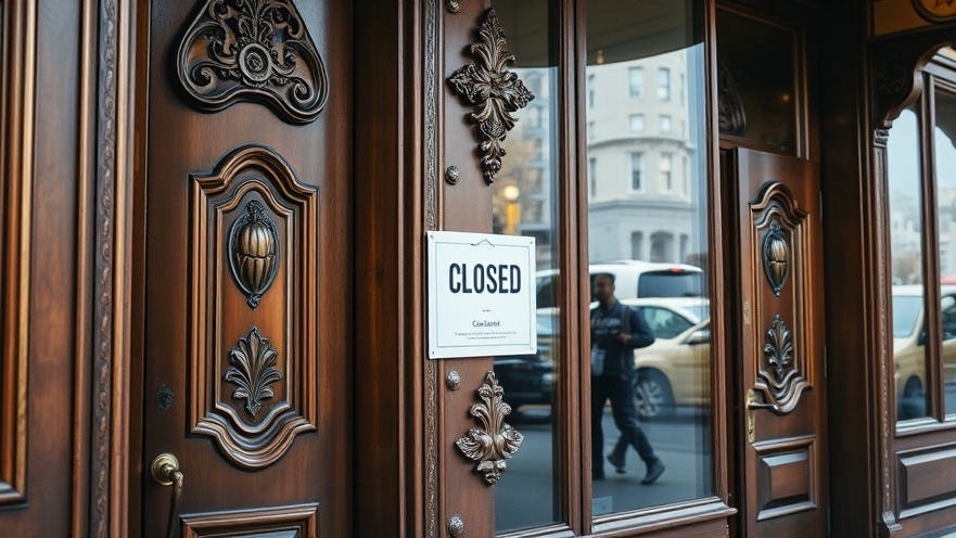 Ornate wooden doors with a 'closed' sign at Blanco Cocina & Cantina, reflecting Houston's urban dining scene.