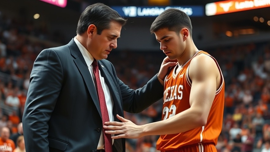 Austin local sports news: Coach comforts fatigued Texas Longhorns player during March Madness.